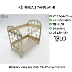 Kệ Nhựa 2 Tầng Mini Đựng Đồ Văn Phòng, Phòng Tắm, Nhà Bếp, Gọn Gàng Mọi Góc Nhà – Tối Ưu Không Gian Sống