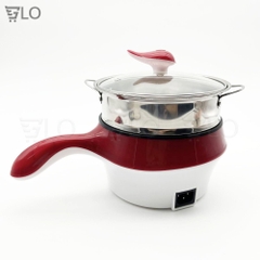 Ca Nấu Mì Có Lồng Hấp - Tay Cầm Ngang, Nấu Nước, Luộc Trứng Đa Năng Size 18cm