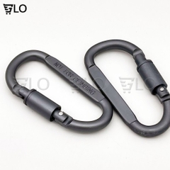 Móc Khóa Nhôm Carabiner Hình Chữ D, Có Ren Vặn Chốt Khóa, Được Làm Từ Hợp Kim Nhôm Cao Cấp Siêu Cứng, Bền, Không Mài Mòn