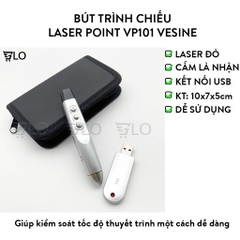 Bút Trình Chiếu Laser Point PP-1000 Hỗ Trợ Giảng Dạy Trình Chiếu Slide Tặng Ví Da