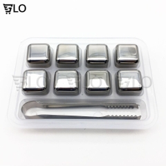 Hộp 8 Viên Đá Lạnh Inox Hình Vuông Không Tan Cooling Cubes Kèm 1 Gắp