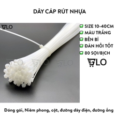 Bịch 80 Sợi Dây Cáp Rút Nhựa, Dây Thít Đủ Size - Chống Ăn Mòn, Cách Nhiệt, Bền Chắc