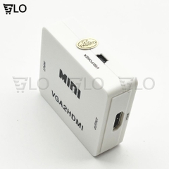 Box Chuyển VGA Sang HDMI HD Mini, Bộ Adapter Chuyển VGA Ra HDMI