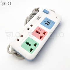 Ổ Cắm Điện Comet CES4223 Nối Dài 3m 4 Lỗ 2 Cổng USB