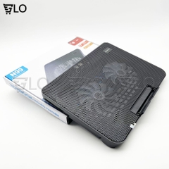 Đế Nâng Tản Nhiệt Laptop Cooling Pad N99, 2 Quạt, Đèn Led, Có Nấc Nâng Lên Hạ Xuống Cho Laptop Từ 10-17 Inch