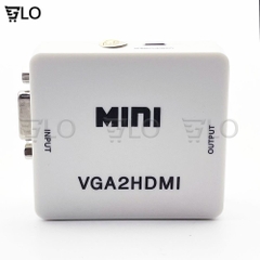 Box Chuyển VGA Sang HDMI HD Mini, Bộ Adapter Chuyển VGA Ra HDMI