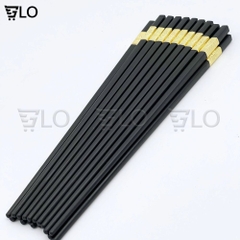 Bộ 10 Đôi Đũa Mạ Vàng, Đũa Hợp Kim Chống Mốc Hàn Quốc, Đầu Đũa Có Độ Nhám – Gắp Thức Ăn Dễ Dàng, Không Trơn Trượt