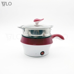 Ca Nấu Mì Có Lồng Hấp - Tay Cầm Ngang, Nấu Nước, Luộc Trứng Đa Năng Size 18cm