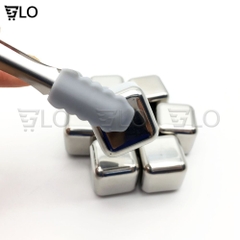 Hộp 8 Viên Đá Lạnh Inox Hình Vuông Không Tan Cooling Cubes Kèm 1 Gắp