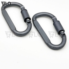 Móc Khóa Nhôm Carabiner Hình Chữ D, Có Ren Vặn Chốt Khóa, Được Làm Từ Hợp Kim Nhôm Cao Cấp Siêu Cứng, Bền, Không Mài Mòn