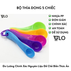 Bộ Thìa Đong 5 Chiếc Định Lương Dung Dịch, Muỗng Đong Gia Vị Nhà Bếp, Làm Bánh Ngọt