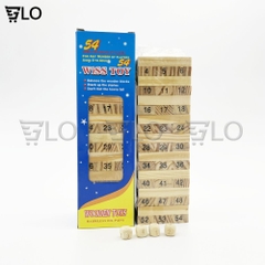 Bộ Đồ Chơi Rút Gỗ Wiss Toy(Gồm 54 Thanh Gỗ Và 4 Xúc Xắc)