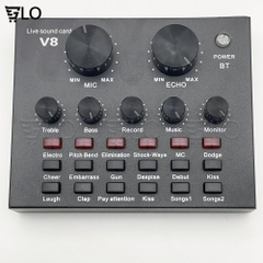 Sound Card V8 Bluetooth, Chuyên Hát Thu Âm, Livestream, Karaoke