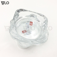 Gạt Tàn Thuốc Thủy Tinh Vuông Bông Nhỏ 9.2cm Cao Cấp