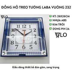 Đồng Hồ Treo Tường Laba Vuông 232