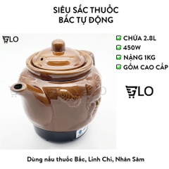 [Hỏa Tốc HCM] Ấm Siêu Sắc Thuốc Bắc 2.8L Kèm Vòng Sứ Cao Cấp