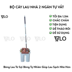 Bộ Cây Lau Nhà 2 Ngăn Kèm Thùng Tự Vắt Tiện Dụng
