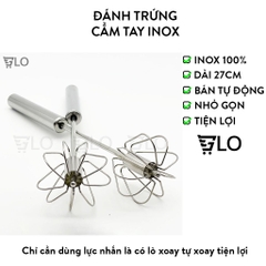 Dụng Cụ Đánh Trứng Bán Tự Động Mini Cầm Tay Inox 304, Cây Đánh Trứng Trộn Thủ Công Gia Đình Thép Không Gỉ