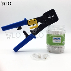 Kềm Bấm Mạng Xuyên Thấu, Combo 100 Đầu Hạt Mạng RJ45 TP-Link CAT6E/5E/5 Xuyên Thấu