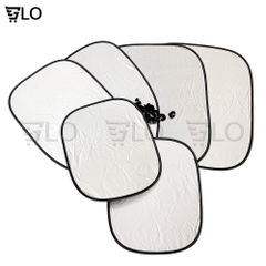 Bộ 6 Tấm Chắn Nắng Tròn Xốp Dày Dặn Cho Xe Ô Tô Có Miếng Nút Giác Hút Cố Định, Miếng Che Nắng Cửa Oto Xe Hơi Cách Nhiệt