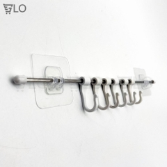 Thanh 6 Móc Nhựa Dán Tường 38.5x7cm Xoay 360 Độ – Tiện Lợi Mọi Không Gian, Đáp Ứng Mọi Nhu Cầu