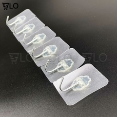 Móc Treo Dính Tường Siêu Chắc 6x6cm - Inox Không Gỉ, Tải Trọng 5kg, Nhựa Trong Suốt