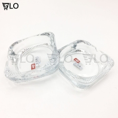 Gạt Tàn Thuốc Thủy Tinh Vuông Bông Nhỏ 9.2cm Cao Cấp