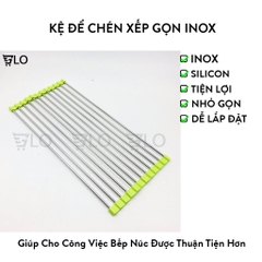 Kệ Để Chén Xếp Gọn Inox Gắn Bồn Rửa Chén, Có Thể Cuộn Tròn, Giải Pháp Tiện Ích Cho Mọi Gia Đình
