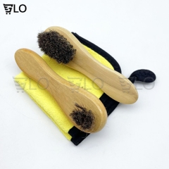 Bàn Chải Đánh Giày Lông Ngựa Chi Tiết Nhỏ Kèm Khăn Lau Giày Chuyên Dụng