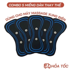 Combo 5 Miếng Dán Hình Bướm Màu Xanh Thay Thế Có Gel Dính Phù Hợp Mọi Máy Massage EMS Xung Điện