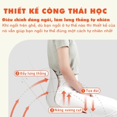 Ghế Công Thái Học Chống Gù Lưng, Ghế Bệt Văn Phòng Giúp Ngồi Thẳng Lưng Phù Hợp Trẻ Em, Sinh Viên, Người Đi Làm