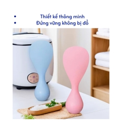 Môi Xới Cơm LẬT ĐẬT Cao Cấp Chịu Nhiệt, Tự Đứng Không Bị Đổ, Muôi Cơm Hạt Vân 3D Không Dính Cơm An Toàn Dễ Dử Dụng