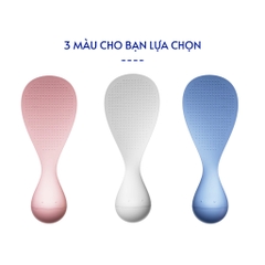 Môi Xới Cơm LẬT ĐẬT Cao Cấp Chịu Nhiệt, Tự Đứng Không Bị Đổ, Muôi Cơm Hạt Vân 3D Không Dính Cơm An Toàn Dễ Dử Dụng