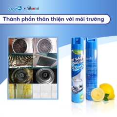 Bình Xịt Tẩy Dầu Mỡ Nhà Bếp CleanZ 450ml Đánh Bay Vết Bẩn Cứng Đầu Trên Xoong Nồi, Tường Gạch, Lưới Máy Hút Mùi