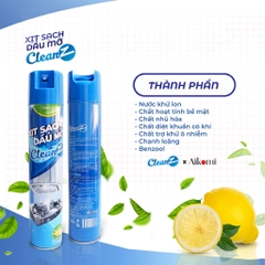 Bình Xịt Tẩy Dầu Mỡ Nhà Bếp CleanZ 450ml Đánh Bay Vết Bẩn Cứng Đầu Trên Xoong Nồi, Tường Gạch, Lưới Máy Hút Mùi