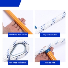 Thang Dây Cứu Hộ Thoát Hiểm An Toàn Đề Phòng Hoả Hoạn Chất Liệu Siêu Bền Cho Mọi Gia Đình Nhựa Polyester Loại 10m
