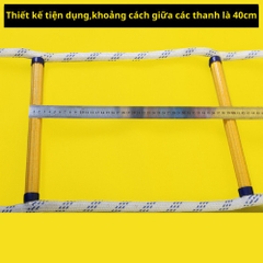 Thang Dây Cứu Hộ Thoát Hiểm An Toàn Đề Phòng Hoả Hoạn Chất Liệu Siêu Bền Cho Mọi Gia Đình Nhựa Polyester Loại 10m