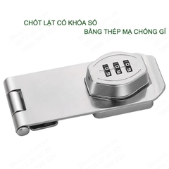Khóa Mật Khẩu Chốt Cửa Lật Khóa Số Dùng Cho Hòm, Tủ Tài Liệu, Ngăn Kéo Bàn, Cửa Các Loại, Bằng Thép Mạ Chống Gỉ
