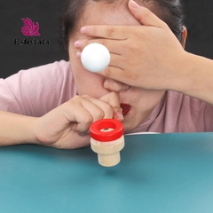 Đồ Chơi Thổi Bóng Xốp Bằng Gỗ, Rèn Luyện Hơi Thở, Luyện Cơ Miệng, Luyện Sức Chứa Phổi, Giữ Thăng Bằng Bóng Xốp