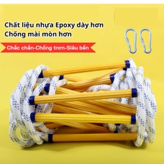 Thang Dây Cứu Hộ Thoát Hiểm An Toàn Đề Phòng Hoả Hoạn Chất Liệu Siêu Bền Cho Mọi Gia Đình Nhựa Polyester Loại 10m
