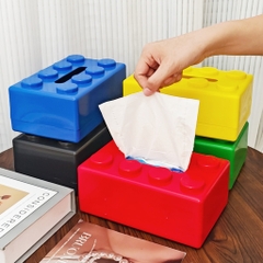 Hộp Đựng Khăn Giấy Hình Khối Xây Dựng Nhựa PP Phong Cách Hoạt Hình Pixel - Hộp Đựng Giấy Đựng Khăn Ăn