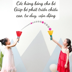 Cốc Bắn Bóng Vui Nhộn, Cốc Bắn Bóng Giúp Phát Triển Chiều Cao Tặng Kèm 4 Bóng, Bộ 2 Cốc Hứng Kèm 4 Bóng