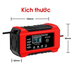 Sạc Bình Ắc Quy 12V 6A INTELLIGEN CHARGER 4AH - 100AH, Tự Ngắt Khi Đầy, Phục Hồi Ắc Quy Bằng Khử Sunfat, Chống Ngược Cực