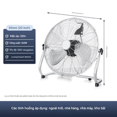 Quạt Sàn Công Nghiệp Camel FD-50 160W Kích Thước Lớn 20 Inch, Làm Mát Siêu Tốc, Bền Bỉ Cho Mọi Không Gian