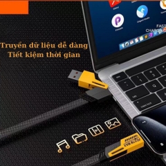 Dây Cáp Sạc Nhanh 4 In 1 Công Suất 65W PD27W Thiết Kế Tích Hợp Nhiều Cổng Sạc Tương Thích Nhiều Dòng Máy