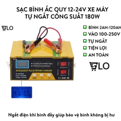 Sạc Bình Ắc Quy 12V 15A Và 24V 7.5A 180W LOẠI LỚN, Tự Ngắt,Kích Cả Bình Khô, Nước, Lithium Xe Máy, Xe Điện, Xe Hơi
