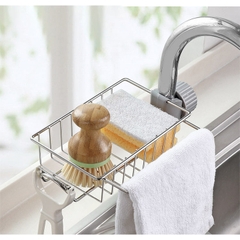 Khay Inox Gắn Vòi Rữa Chén, Lavabo, Kệ Giá Treo Để Đồ, Dụng Cụ Đa Năng Tiện Dụng, Có Giá Treo Khăn