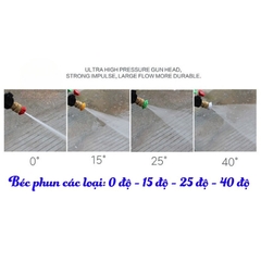 Béc phun - Đầu béc phun 0 độ - 15 độ - 25 độ - 40 độ VENICE - Gắn súng xịt rửa xe áp lực cao - Ren nối nhanh 1/4 inch
