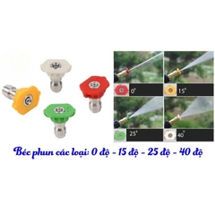 Béc phun - Đầu béc phun 0 độ - 15 độ - 25 độ - 40 độ VENICE - Gắn súng xịt rửa xe áp lực cao - Ren nối nhanh 1/4 inch