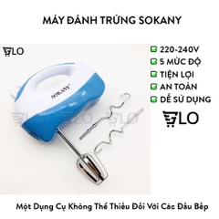 Máy Đánh Trứng Sokany 4565 Có 5 Tốc Độ Điều Chỉnh Cao Cấp Không Gỉ